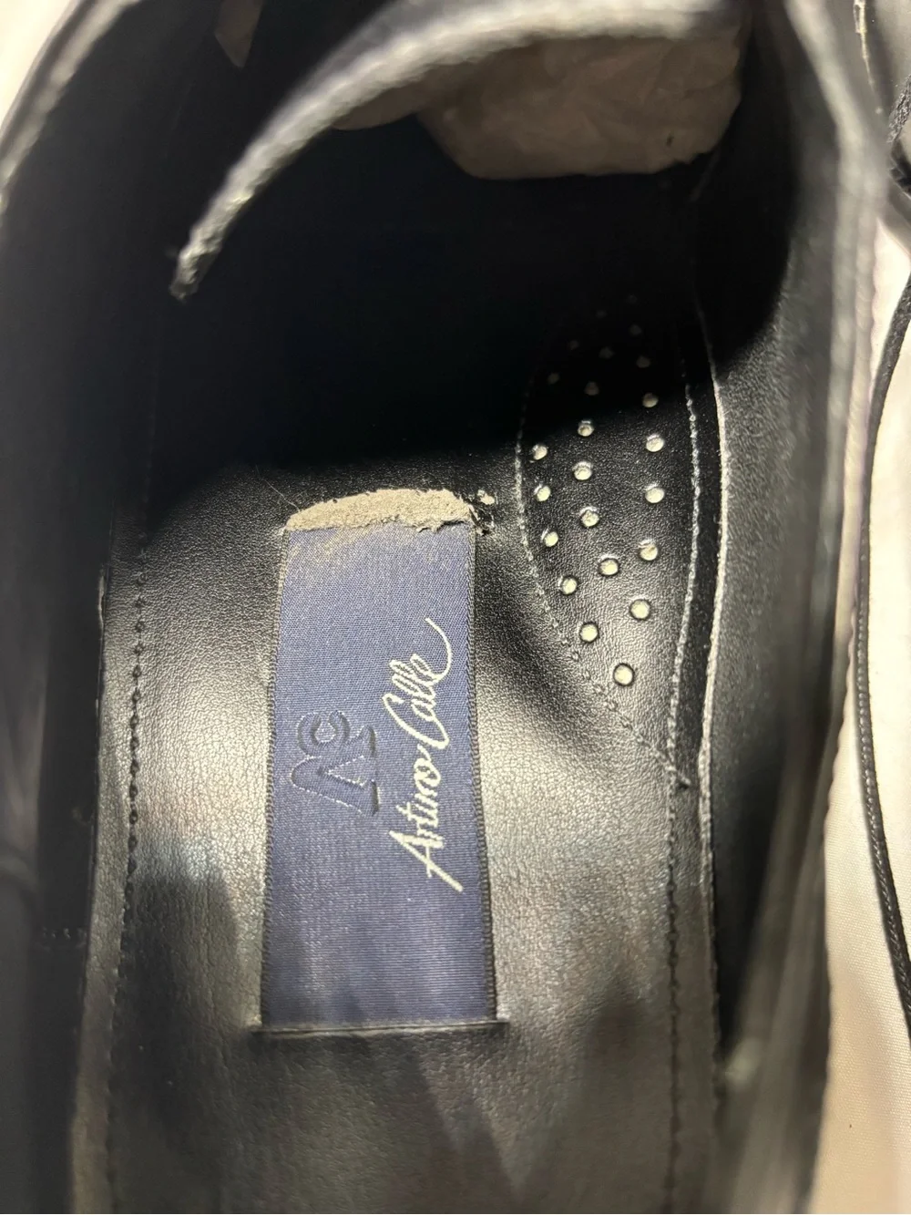 Arturo Calle Men's Black Leather Cap-Toe Oxford Dress Shoes Size EU 41 / US 8